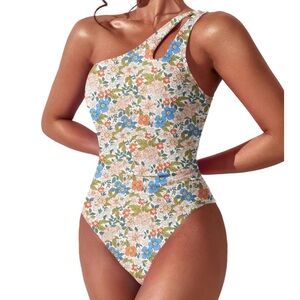 BEILON One‎ Shoulder One Piece Swimsuit Tummy Control Large NWT Beach Vacation